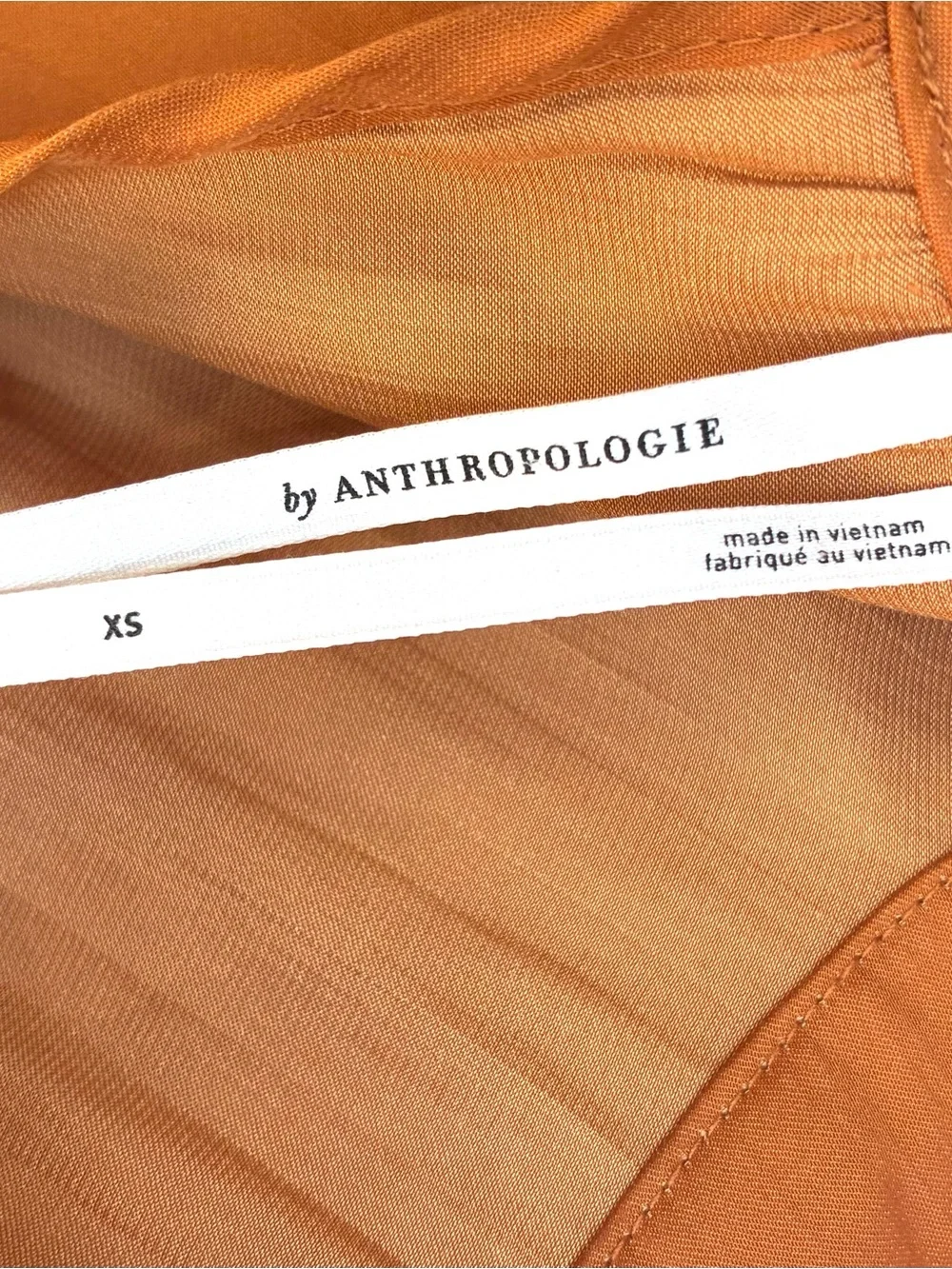 Anthropologie Amber Brown Puff Sleeve Mock Neck Blouse XS